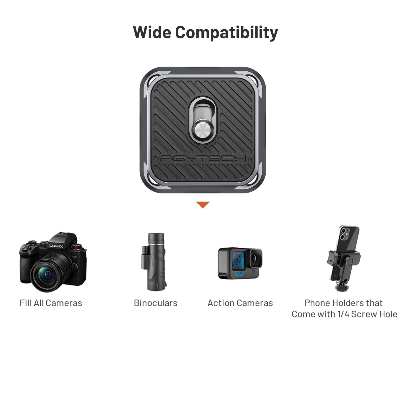 PGYTECH Arca-Type Quick Release Camera Plate Parts Replacement Switch Between Tripod, Monopod, Slider Arca Swiss Compatible