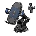 YITUMU Wireless Car Charger,15W Qi Fast Charging Auto-Clamping Air Vent Windshield Dashboard Car Phone Mount,Long Arm Suction Cup Holder for iPhone