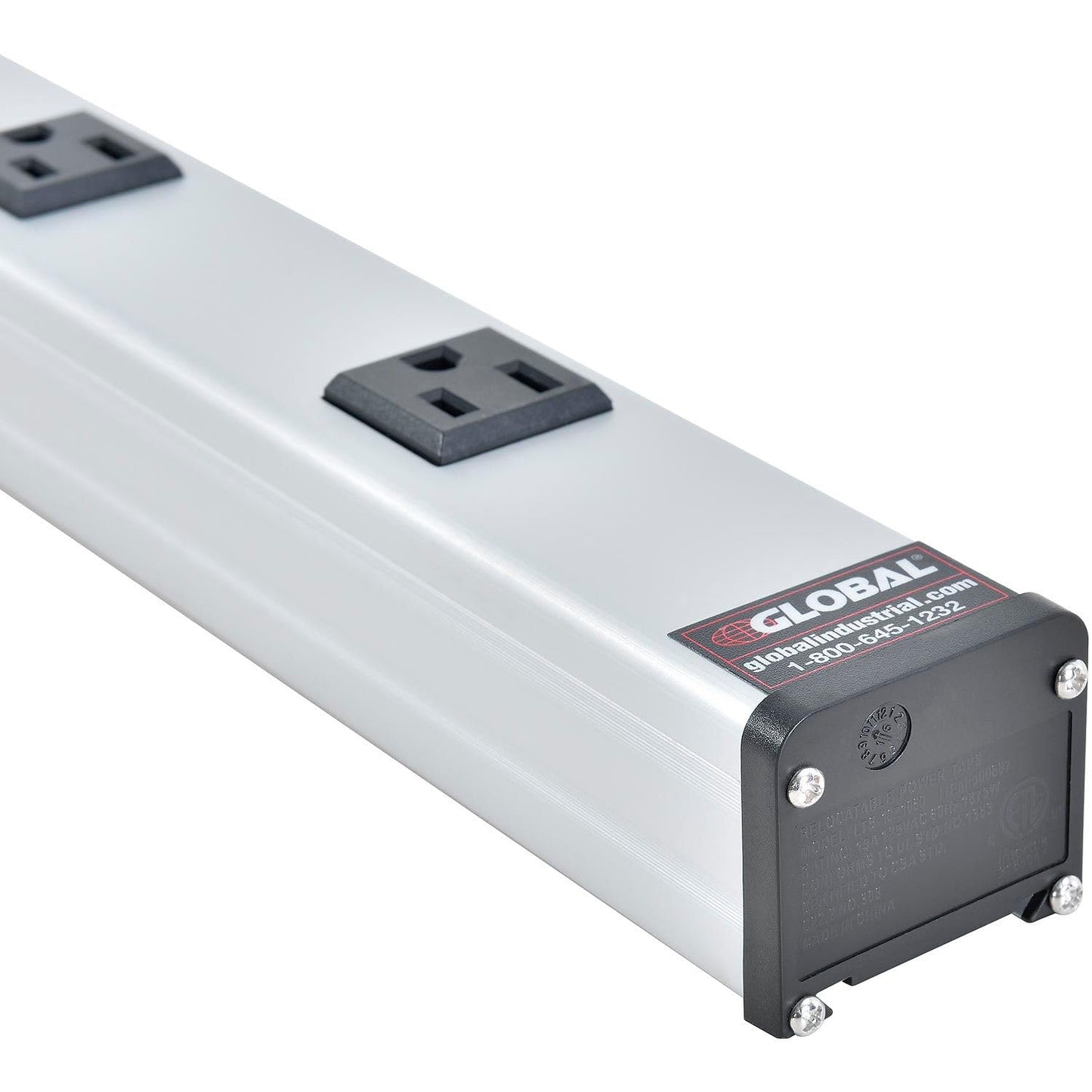 Global Industrial 48" 10 Outlet Aluminum Power Strip with 6-ft Cord ETL/cETL