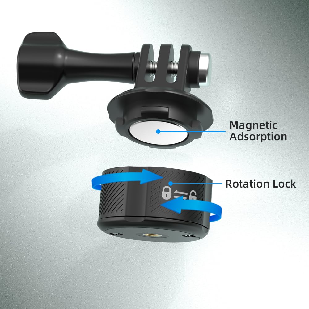 SUREWO Quick Release Base Mount for Go Pro,Magnetic 1/4 inch 20 Camera Mount Compatible with Go Pro Hero 12 11 10 9 8 7 6 5 Black,DJI Osmo Action 5