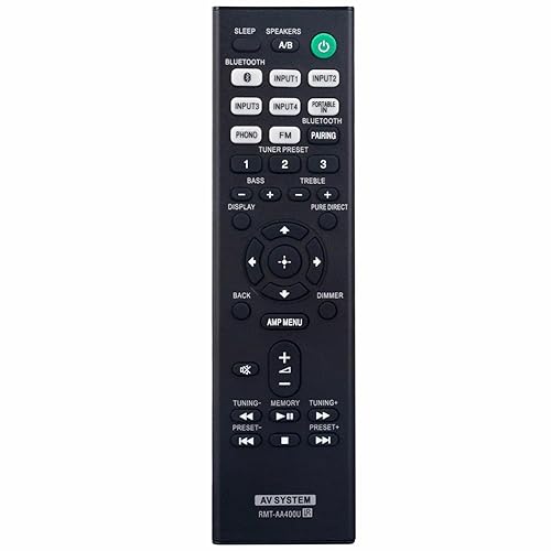 RMT-AA400U Replacement Remote Control for Sony Stereo Receiver AV Receiver Home Theater in Living Rooms or Rooms, No Programming or Pairing Needed