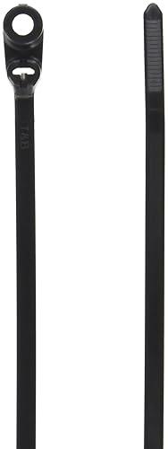 Thomas & Betts TY535MX Cable Tie, UV Resistant Nylon, 50 lb., 8", #10 Mounting Hole, Black (Pack of 100)