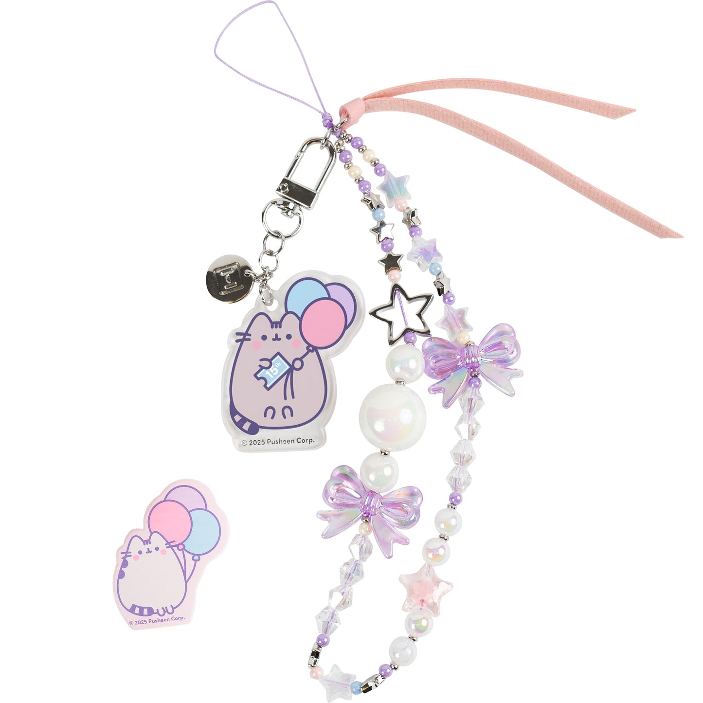 iFace Pusheen the Cat Beaded Wristlet Universal Charm Strap [15th Anniversary Special Limited Edition] - Cute Wrist Straps for Cell Phone Camera Keys