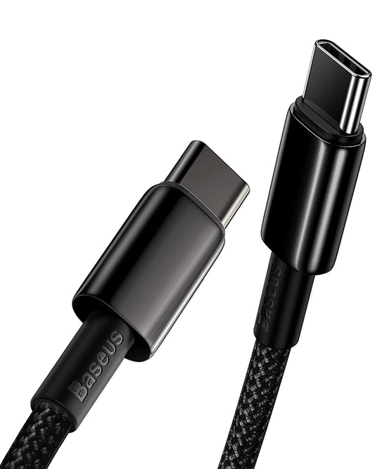 Baseus USB C Cable, 100W PD 5A QC 4.0 Fast Charging USBC to USBC Cable, Zinc Alloy Nylon Braided Type C Charger Cord for iPhone 17 16 Pro Plus Pro
