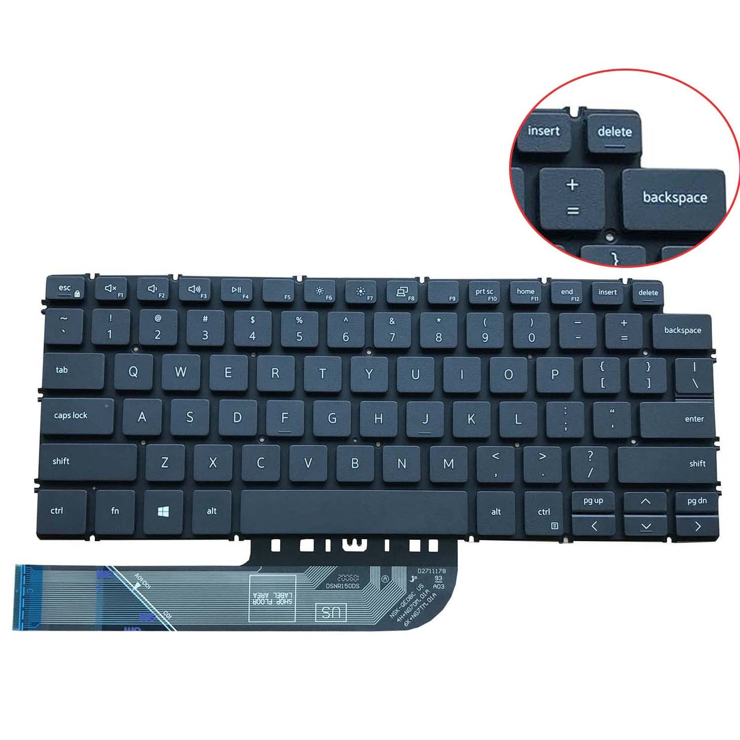Keyboard go go go US Layout Laptop Keyboard for Dell inspiron 13 5301 5390 5391 7306 7390 7391, inspiron 14 5405 5406 5490 5493 5498 7405 7409 7490