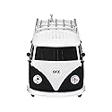 QFX Bluetooth 1961 Retro Mini Bus Speaker, 2-Inch Speaker, Hands-Free Link, Built-in Microphone, FM Radio, and LED Party Lights, Blue - BT-1961-BLK
