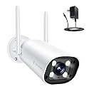 Cromorc Wireless Security 5MP Camera Two Way Audio Floodlight Siren Alarm Color Night Vision Outdoor Indoor Weatherproof with 1A Power Adapter