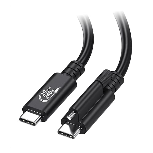 Cable Matters [USB-IF Certified] 20Gbps USB4 Cable with Top Screw Lock 6.6ft, Up to [8K@30Hz / 4K@120Hz Video, 240W Charging, 20Gbps Data Transfer]