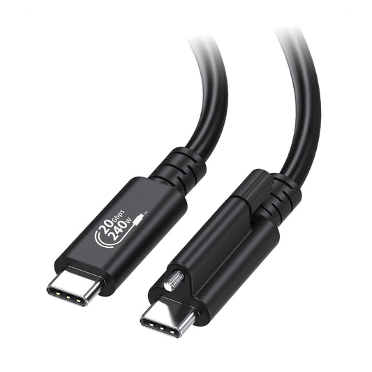 Cable Matters [USB-IF Certified] 20Gbps USB4 Cable with Top Screw Lock 6.6ft, Up to [8K@30Hz / 4K@120Hz Video, 240W Charging, 20Gbps Data Transfer]