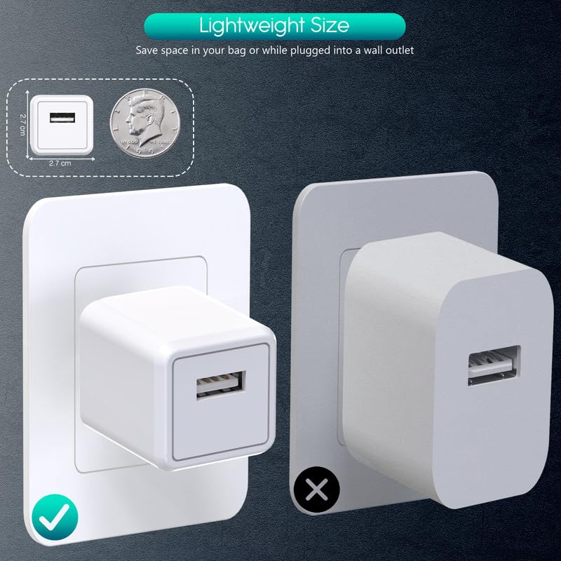 iPhone Charger,Extra Long 2 Pack 10FT Lightning Cable Cube i Phone 12 Charger Charging Transfer Cord Cable with USB Plug Wall Charge Block Travel