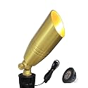 COLOER Die-cast Brass Landscape Spotlight 1-Pack with 5W Aluminum Housing LED MR16 Bulb,12V AC/DC Low Voltage Copper Outdoor Lighting, Directional