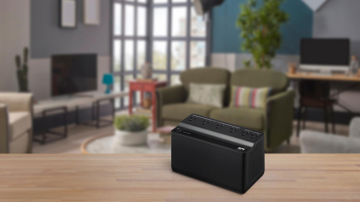 APC BE425M UPS Battery Backup and Surge Protector for Small Electronics