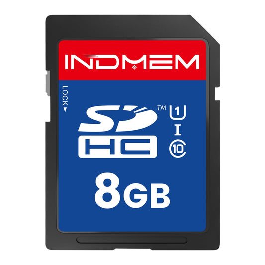 INDMEM SD Card 8GB 5 Pack UHS-I U1 Class 10 8G SDHC Flash Memory Card Compatible with Digital Camera, Computer, Trail Cameras