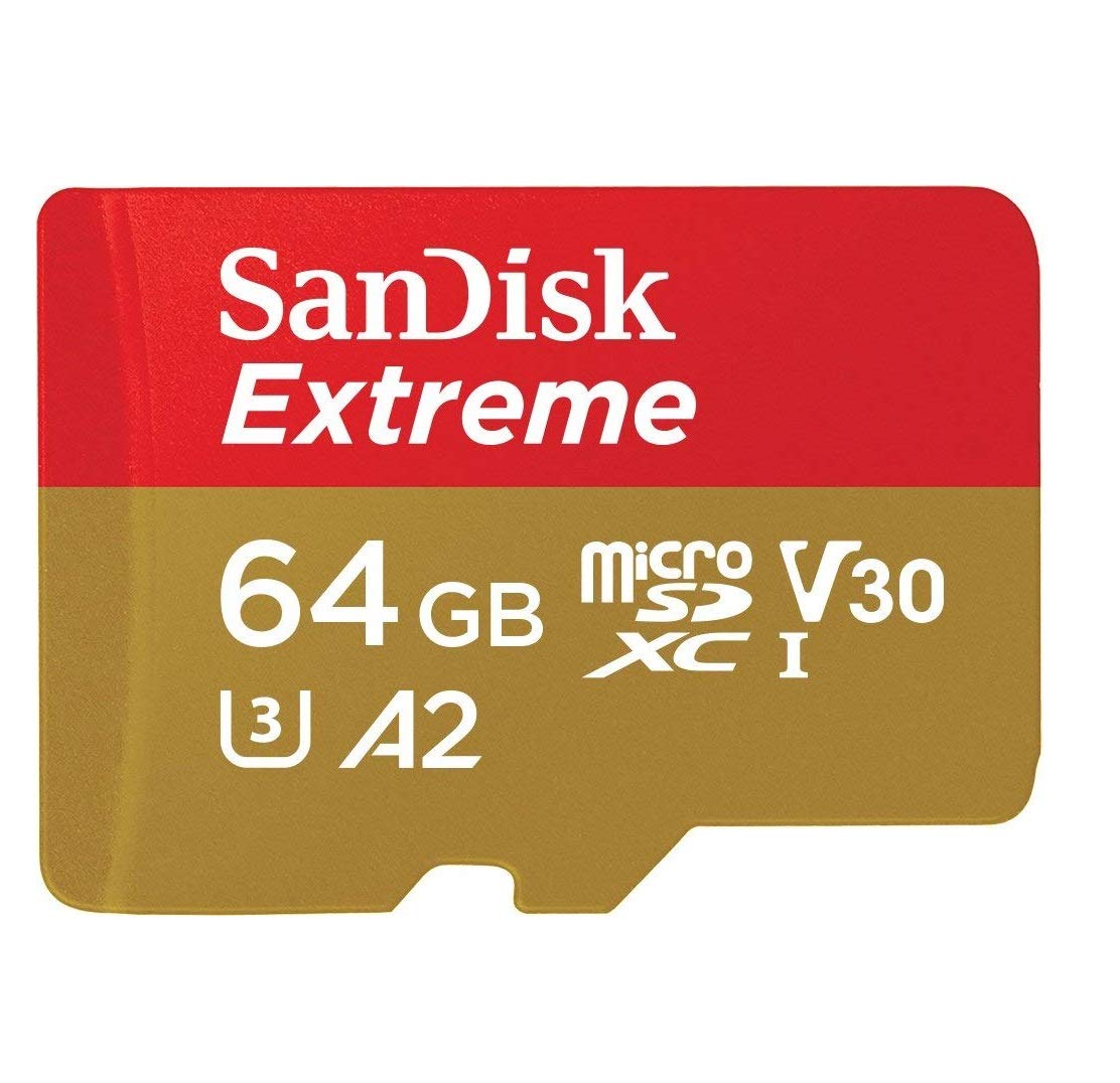 SanDisk Extreme V30 A2 64GB MicroSD Memory Card Compatible with Insta360 Go Ultra, X3, X4 and X5 Action Camera (SDSQXAH-064G-GN6MN) Bundle with (1)