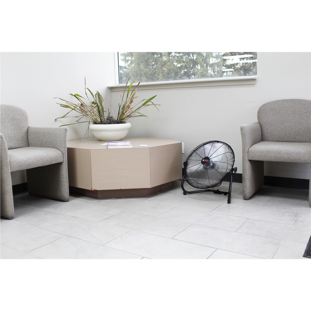 K Tool International 77721; 18” Floor Fan; Commercial, Residential, and Industrial Use, 3 Speed High Velocity Motor, Multiple Angle Tilt for Various