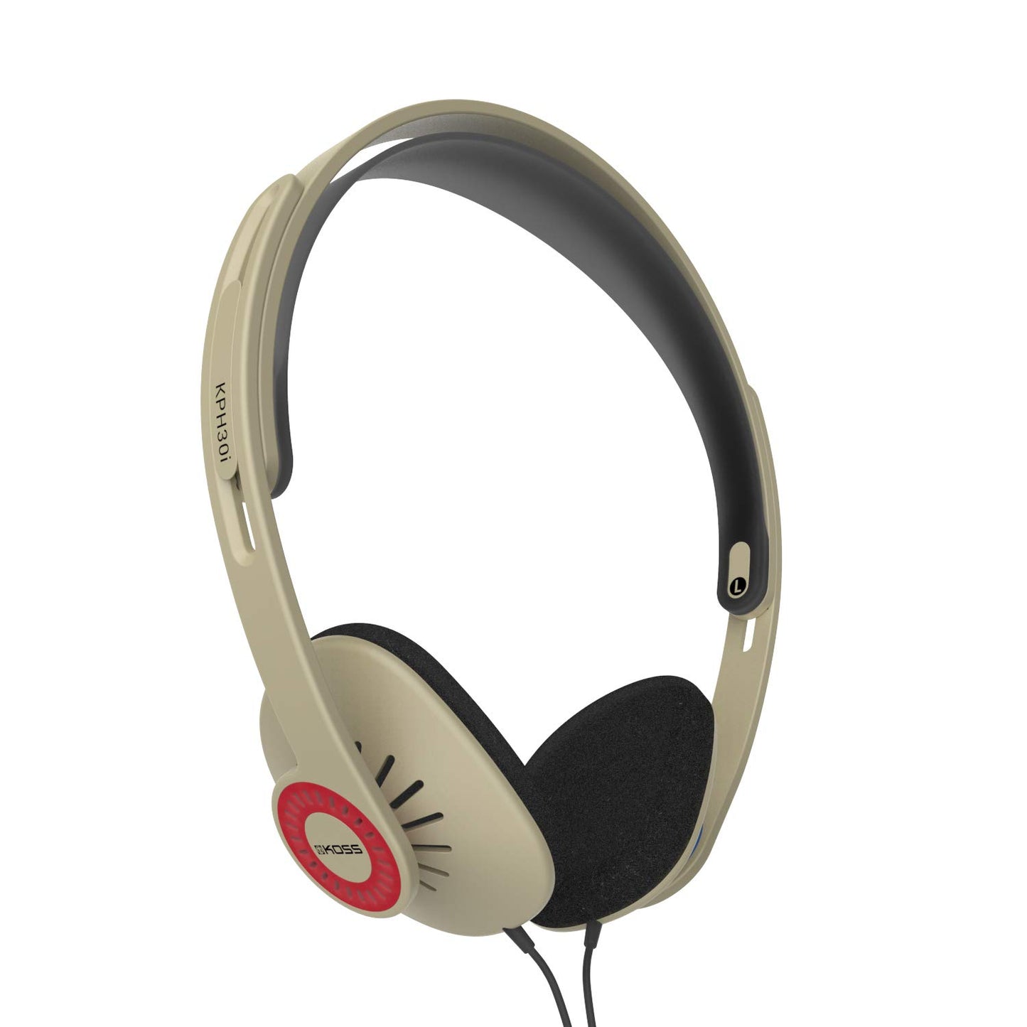 Koss KPH30iRB Retro Style On-Ear Headphones, in-Line Microphone and Touch Remote Control, D-Profile Design, Wired with 3.5mm Plug, Rhythm Beige