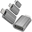 COUPLING USMILE USB C to USB Adapter 4-Pack, 10Gbps High-Speed Type C to USB 3.0 Adapter with OTG, Compatible with MacBook/iPhone 17/16/15/14, iPad…