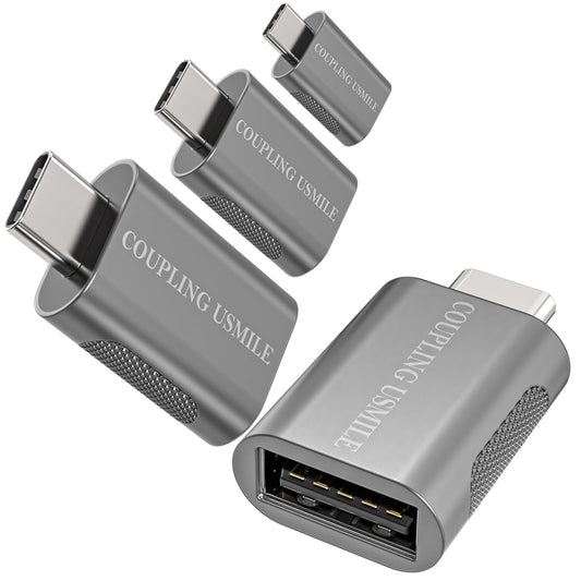 COUPLING USMILE USB C to USB Adapter 4-Pack, 10Gbps High-Speed Type C to USB 3.0 Adapter with OTG, Compatible with MacBook/iPhone 17/16/15/14, iPad…