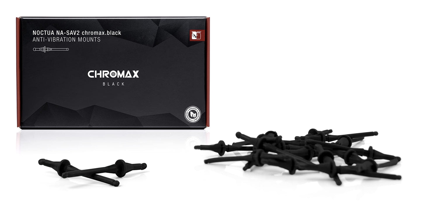 Noctua NA-SAV2 chromax.Black, Silicone Anti-Vibration Fan Mount Set (20-Pack, Black)