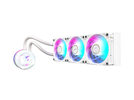AORUS WATERFORCE X II 360 ICE Liquid CPU Cooler, 360mm Radiator with 3X 120mm Low Noise ARGB Fans, Compatible with Intel LGA1851, LGA1700, and AMD AM5