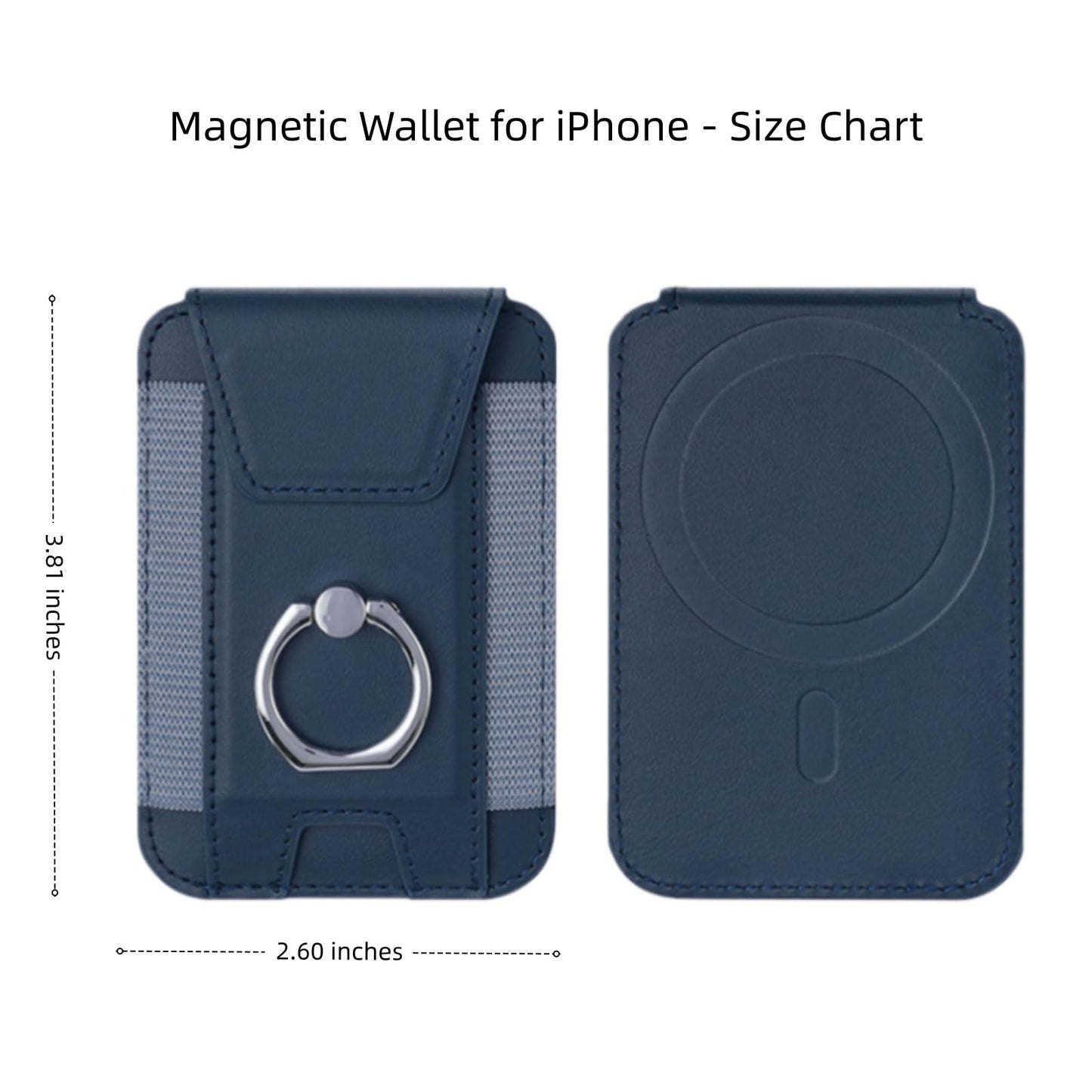 UPEWEFI for Magsafe Wallet, Slim Magnetic Card Wallet with Grip, 7 Cards Holder RFID Blocking, Ring Stand Stick on Wallet with Privacy Flap (Deep