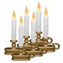 Xodus Innovations FPC1215B-6 Battery Operated Dusk to Dawn Light Sensor Window Candle with Flicker or Steady On Flame Setting, Pack of 6