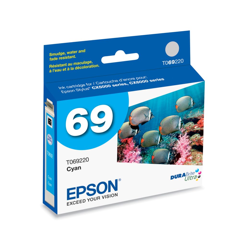 Epson (69 Durabrite Ultra Cyan Ink Cartridge (380 Yield) - Design For The Environment (dfe) Compli