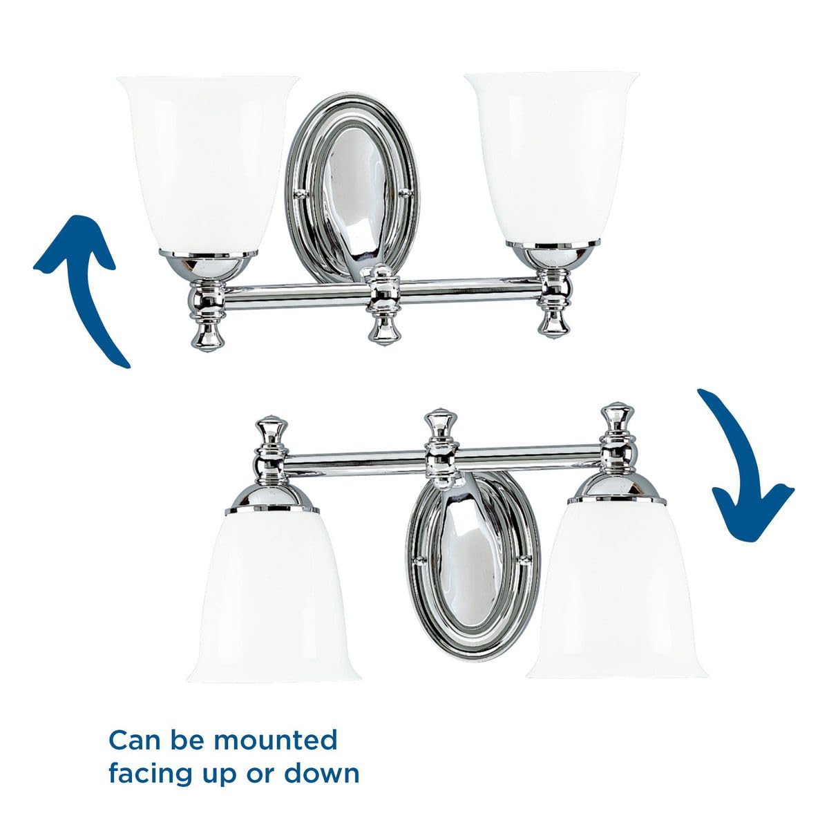 Progress Lighting P3028-15 Victorian Bath & Vanity, 16-5/8-Inch Width x 8-1/2-Inch Height, Chrome