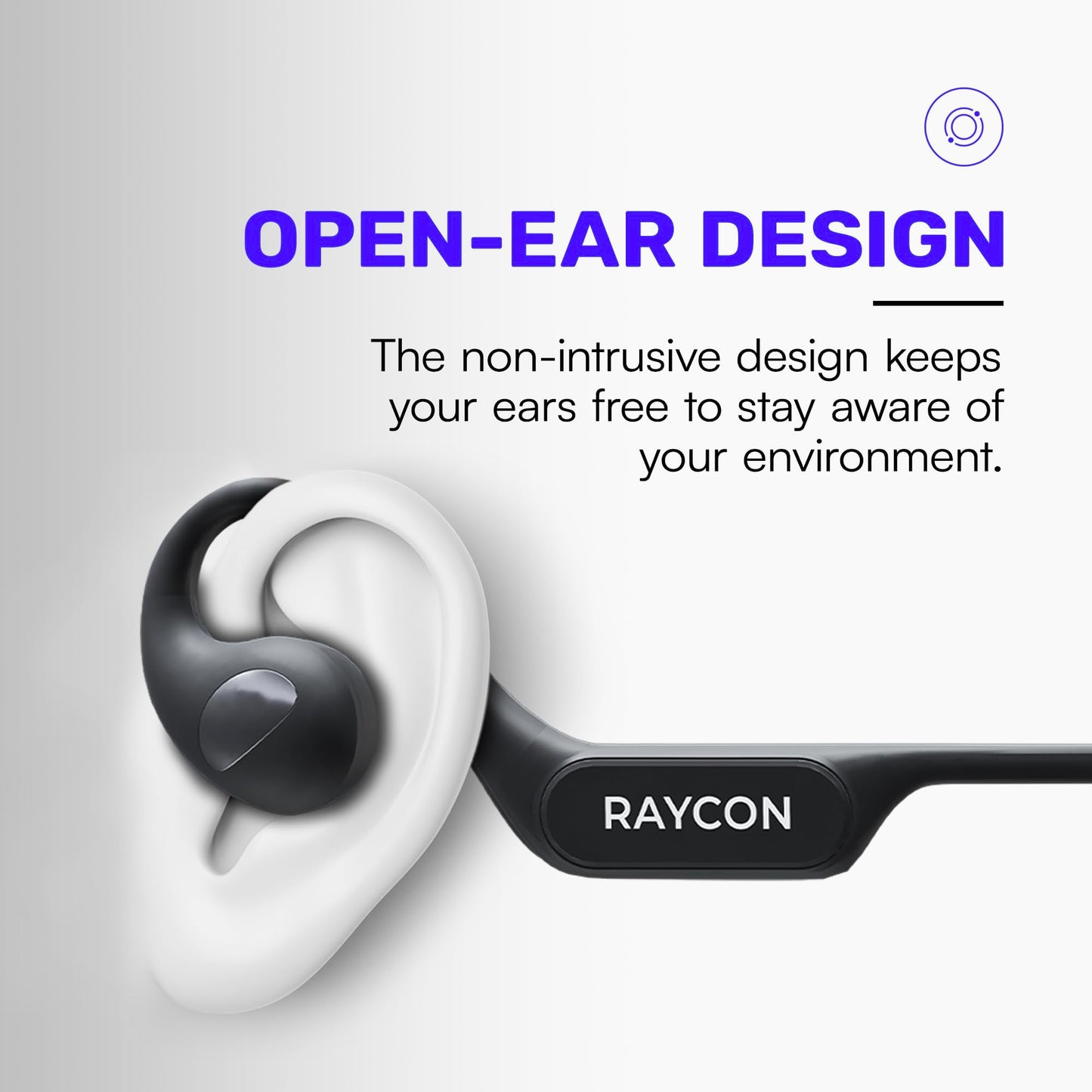 Raycon Open Bluetooth Headphones - Open Ear Running Headphones, Sweat & Water-Resistant Open Earbuds with Mic for Sports & Workouts, 12hr Playtime…