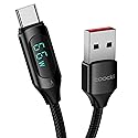 toocki 6.6FT USB A to USB C Cable Type C Charger Fast Charging 5A PD 100w USB C with LED Display, 480Mbps Data Nylon Braided for iPad Pro 12.9in iPad