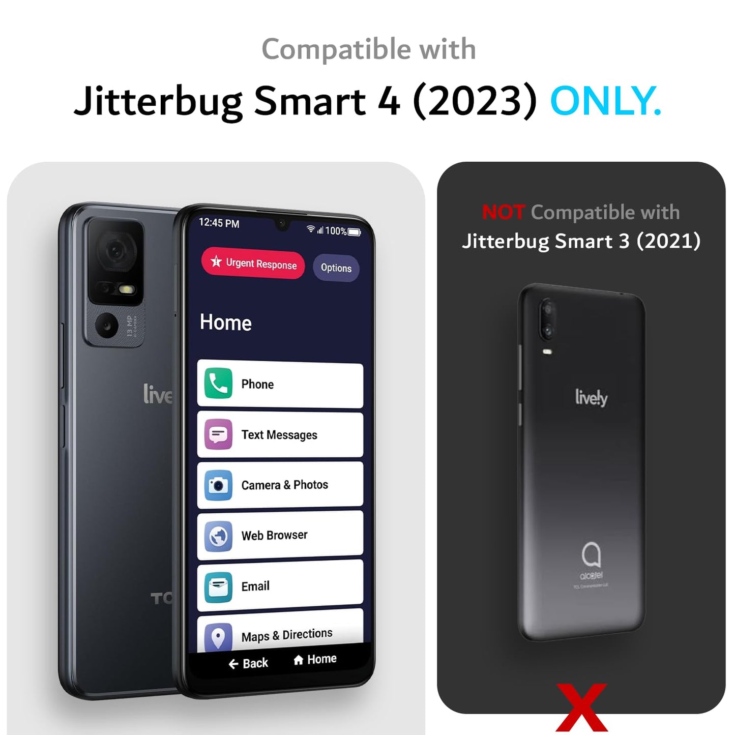TUDIA MergeGrip for Jitterbug Smart 4 Case T608G, [Military Grade Drop Tested] Shockproof Protection Slim Rugged Dual Layer Heavy Duty Phone Cases