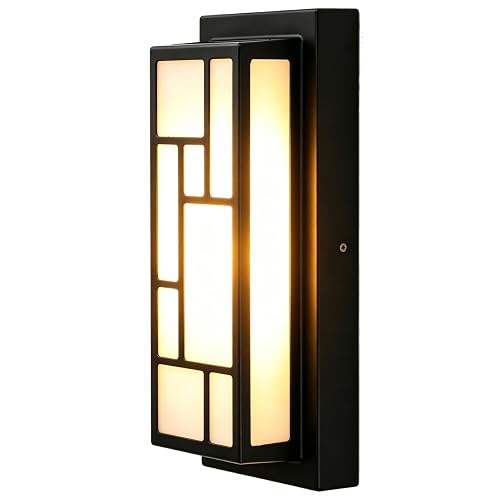 Energetic 5CCT Outdoor Wall Light Fixture, 13 Inch Exterior Modern Wall Sconce, Patio Light IP65 Waterproof, 120V LED Porch Lighting, Aluminum Low