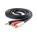 Guy-Tech 3.5 mm to 2 RCA Stereo Cable Audio Cord AUX Wire Compatible Replacement for Bose Solo 5 TV Soundbar Sound Bar Home Theatre System Solo5