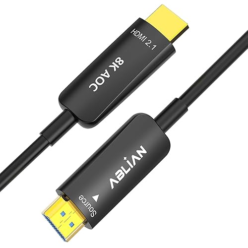 Ablian 8K HDMI Cable 30 ft, Fiber Optic HDMI 2.1 Cable 48Gbps Support 8K@60Hz 4K@120Hz Ultra High Speed for Dynamic HDR/eARC/HDCP 2.3 for RTX3090 Xbox