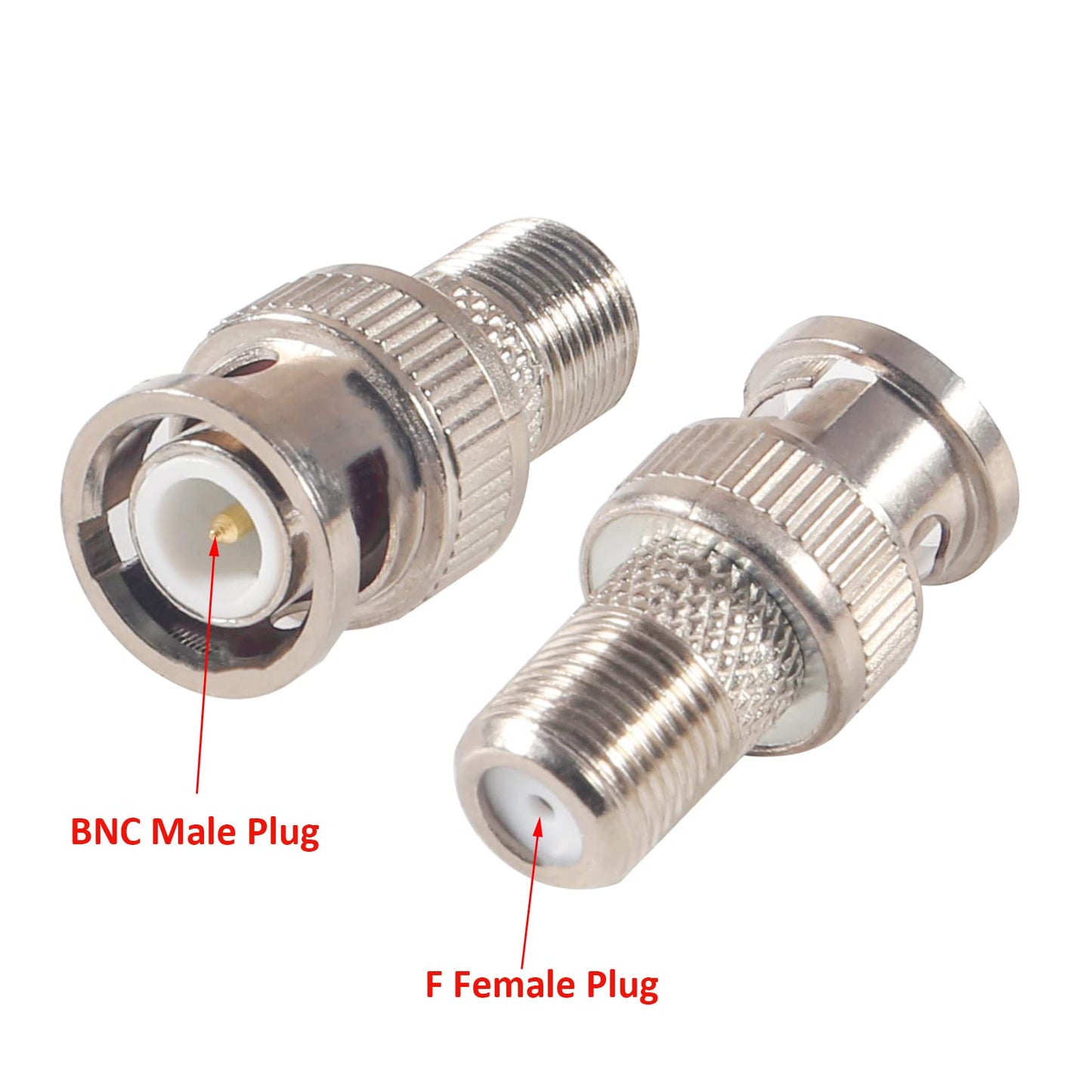 AEDIKO 10pcs F to BNC Connector BNC Male Plug to F Female Jack 75 Ohm Coax Adapter for Scanner Camera RG6 RG59 Connector