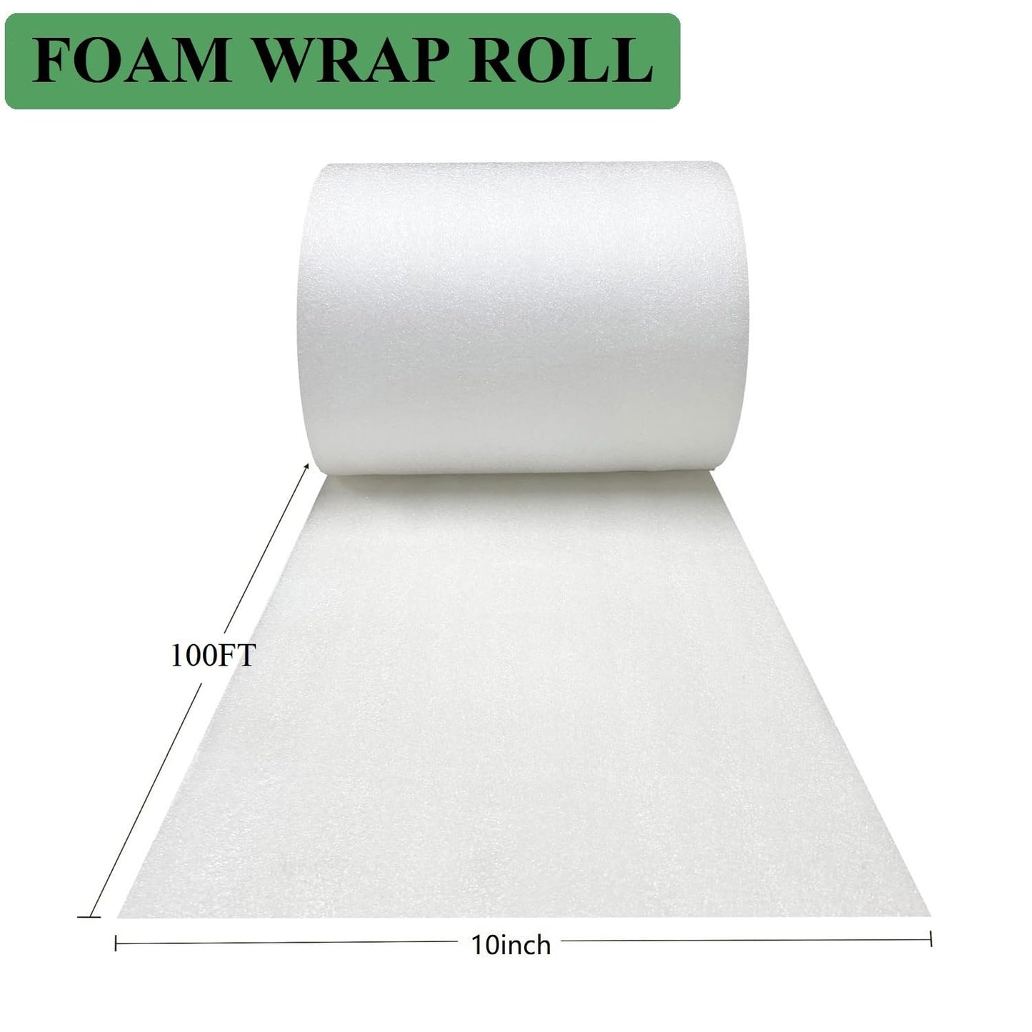 Packing Foam Roll for Moving 10 Inch Wide x 100FT Cushion Foam Wrap Roll for Moving Supplies and Fragile Items