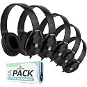 Sonitum Bulk Kids Headphones for School with Microphones - 5-Pack On-Ear 3.5mm Wired Headphones for Schools -Comfy Wired Kids Headphones with in-Line