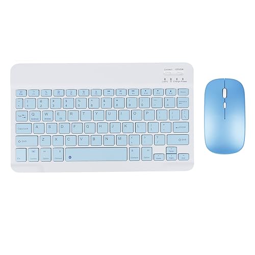 DIGIBLUSKY Wireless Keyboard|Mouse, Bluetooth Wireless Rechargeable Keyboard with Charging Cable, Ultra Thin Keyboard for iPad Smartphone Computer