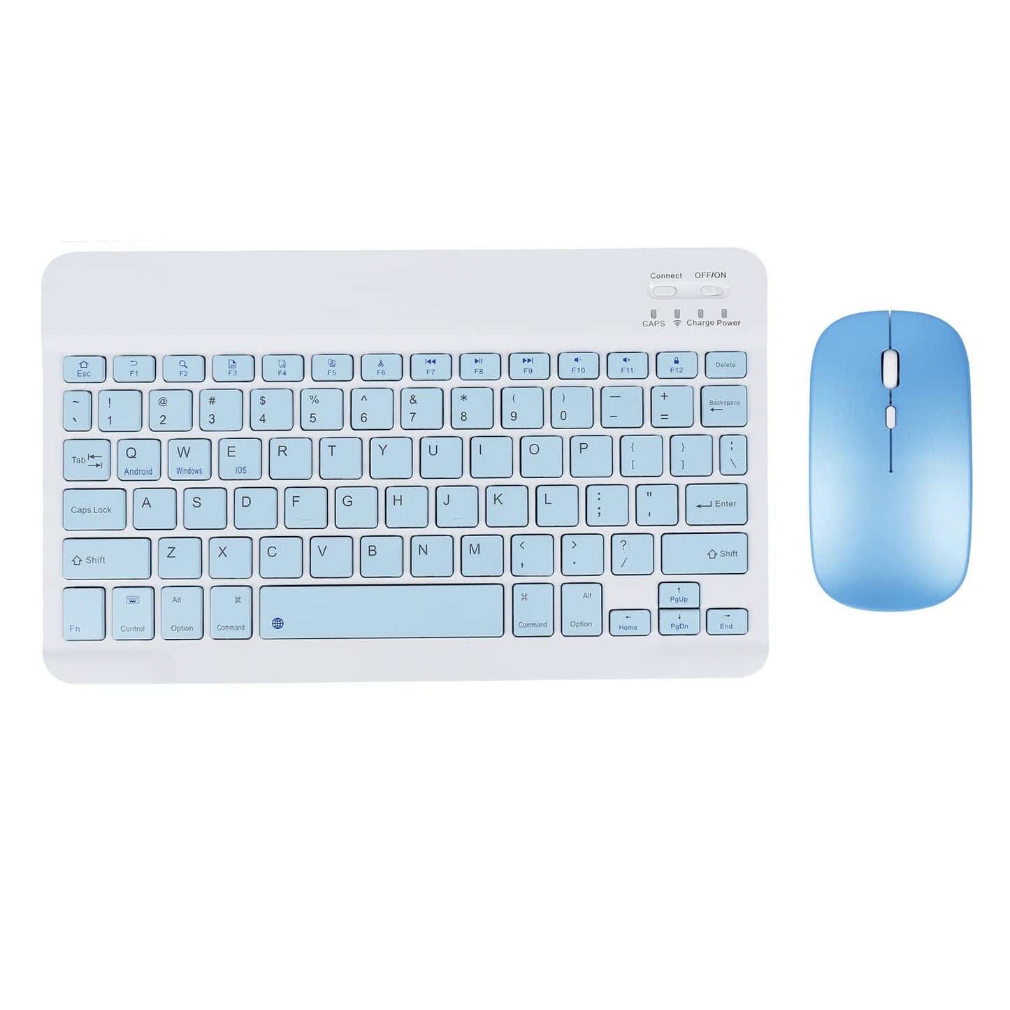 DIGIBLUSKY Wireless Keyboard|Mouse, Bluetooth Wireless Rechargeable Keyboard with Charging Cable, Ultra Thin Keyboard for iPad Smartphone Computer
