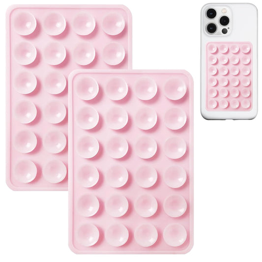 Anteel 2 Pack Silicone Suction Phone Case Mount, Non Slip Sticky Phone Grip for Cellphone, Silicon Adhesive Suction Cup Phone Mount, Strong Grip