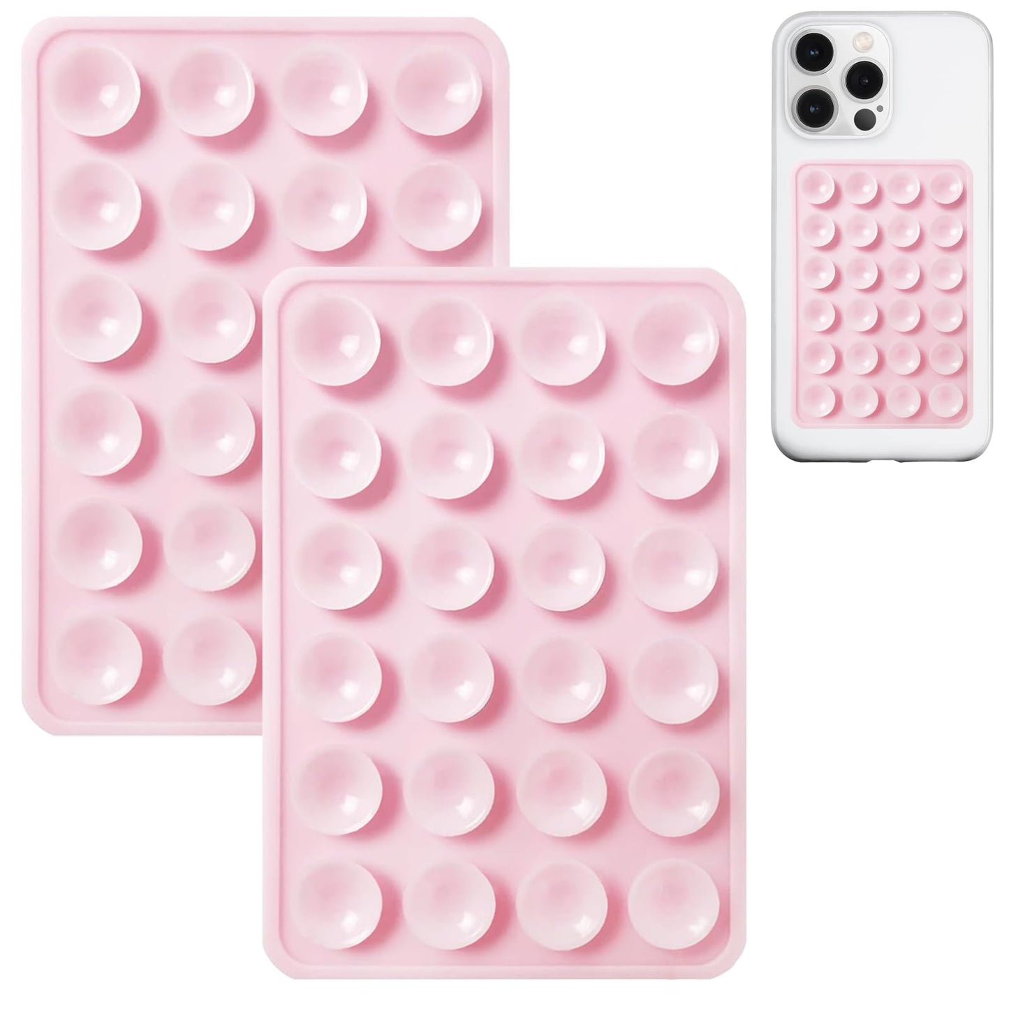 AZXYI Anteel 2 Pack Silicone Suction Phone Case Mount, Silicon Adhesive Suction Cup Phone Mount, Non Slip Sticky Phone Grip for Cellphone, Strong Grip
