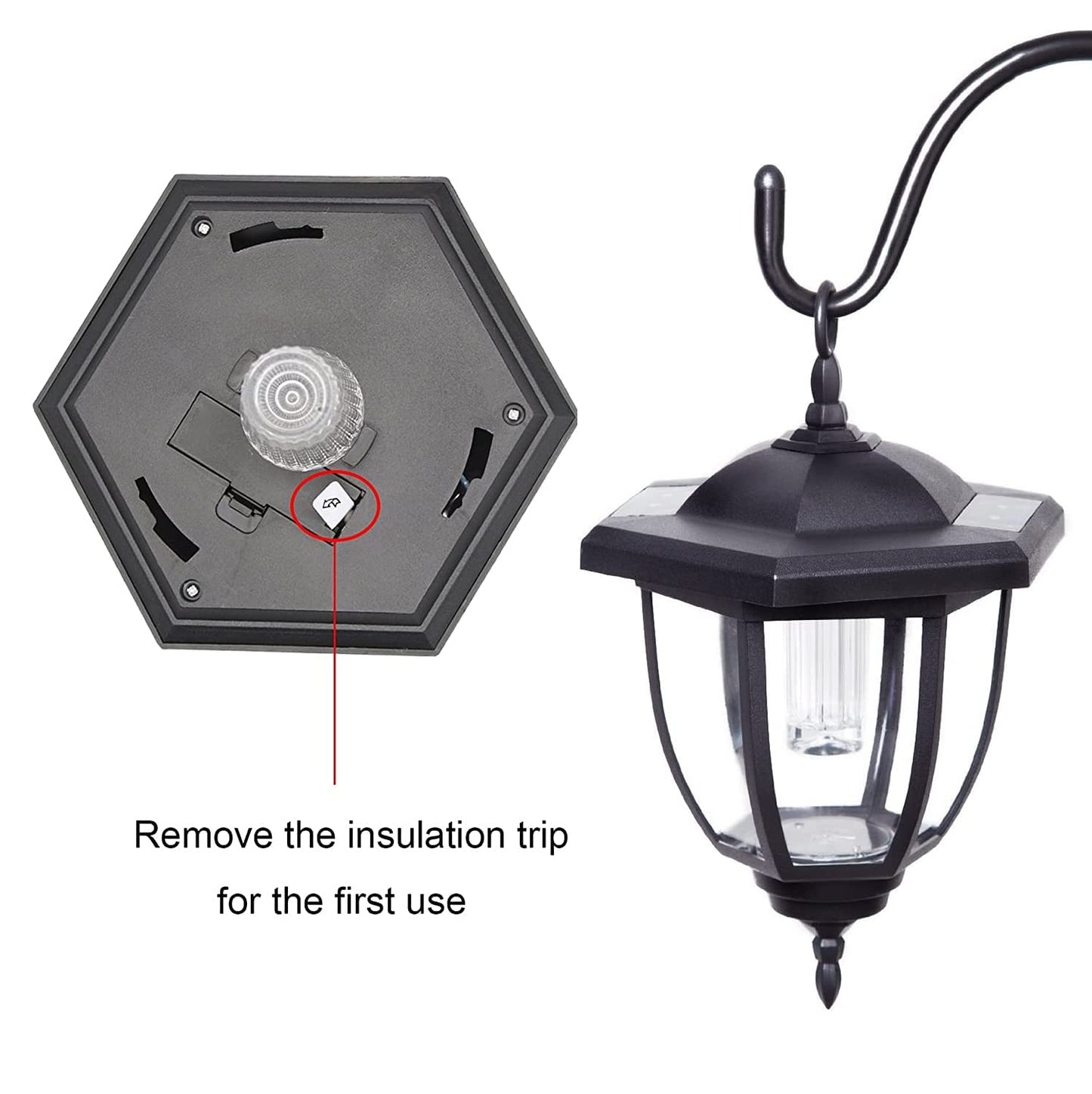 MAGGIFT 34 Inch Hanging Solar Lights Outdoor Waterproof Solar Garden Lights with 2 Shepherd Hooks Landscape Lighting for Lawn Patio Yard Pathway
