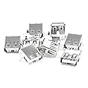 uxcell 10 Pcs USB Female Type A 4-Pin DIP Right Angle Jack Socket Connector
