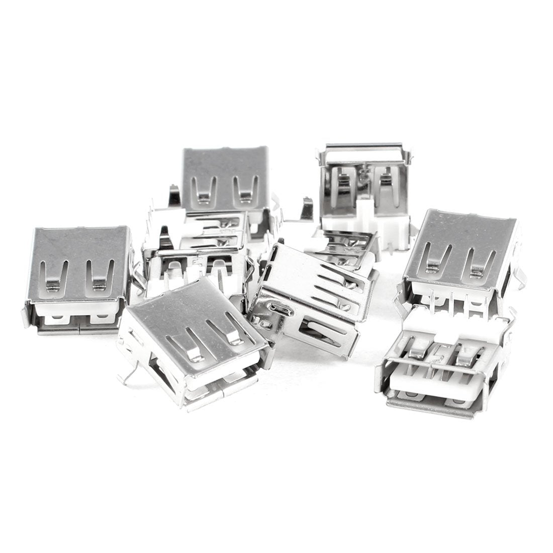 uxcell 10 Pcs USB Female Type A 4-Pin DIP Right Angle Jack Socket Connector