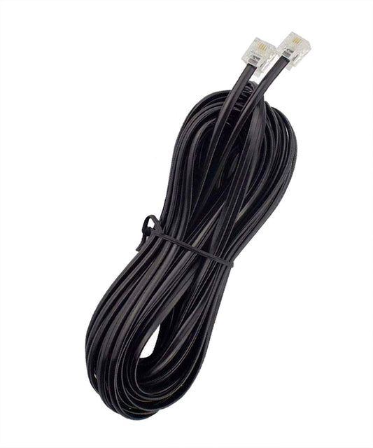 AIMIJIA Phone Cord, 6P4C Black Phone Telephone Extension Cord Cable Line Wire RJ11 6P4C Modular Plug for Landline Telephone Modem Accessory (33ft-1