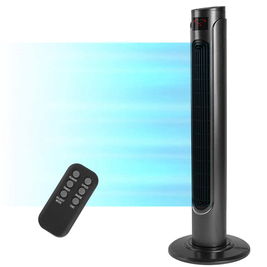 Simple Deluxe 36-Inch Oscillating Tower Fan for Bedroom with Remote Control LED display and 3 Speeds, 3 Modes, 15H Timer, Quiet Fan for Indoor Home