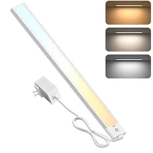 MYPLUS 16" Under Cabinet Lights, 5 Color Temps Under Counter Lights with Dimmable 370Lumens,63 LEDs,8W,Ultra Thin LED Light Bar Plug-in for Kitchen