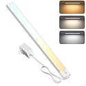 MYPLUS 16" Under Cabinet Lights, 5 Color Temps Under Counter Lights with Dimmable 370Lumens,63 LEDs,8W,Ultra Thin LED Light Bar Plug-in for Kitchen
