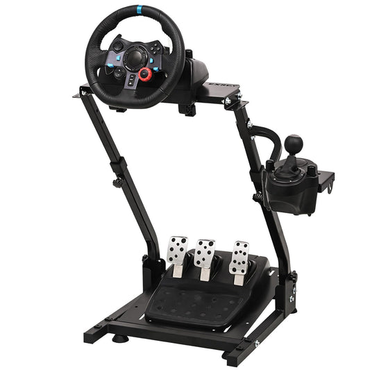 CXRCY Racing Wheel Stand Height Adjustable & Foldable Steering Wheel Stand Compatible with Logitech G920 G29 G27 G25 Gaming Cockpit (Wheel and Pedals