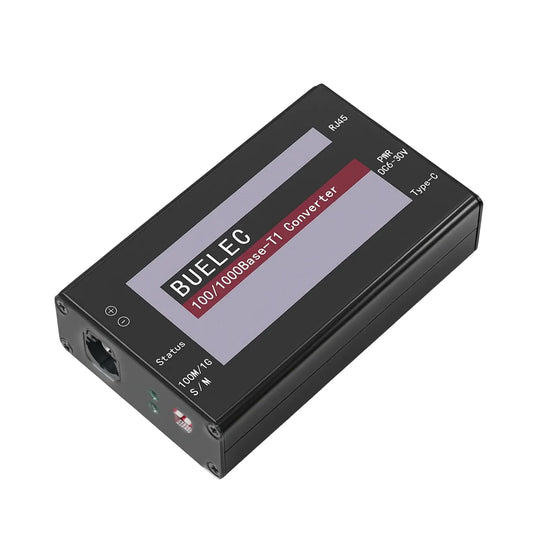 BUELEC 100/1000Base-T1-TX-HMTD Automotive Ethernet Media Converter - 100/1000BASE-T1 to TX Adapter, Marvell 88Q2112 & Realtek RTL8211FI Phy, HMTD